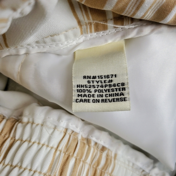 NWT Harmony + Havoc Striped Wide Leg Cropped Pants Size 13 Juniors Beige & Cream - Picture 5 of 16